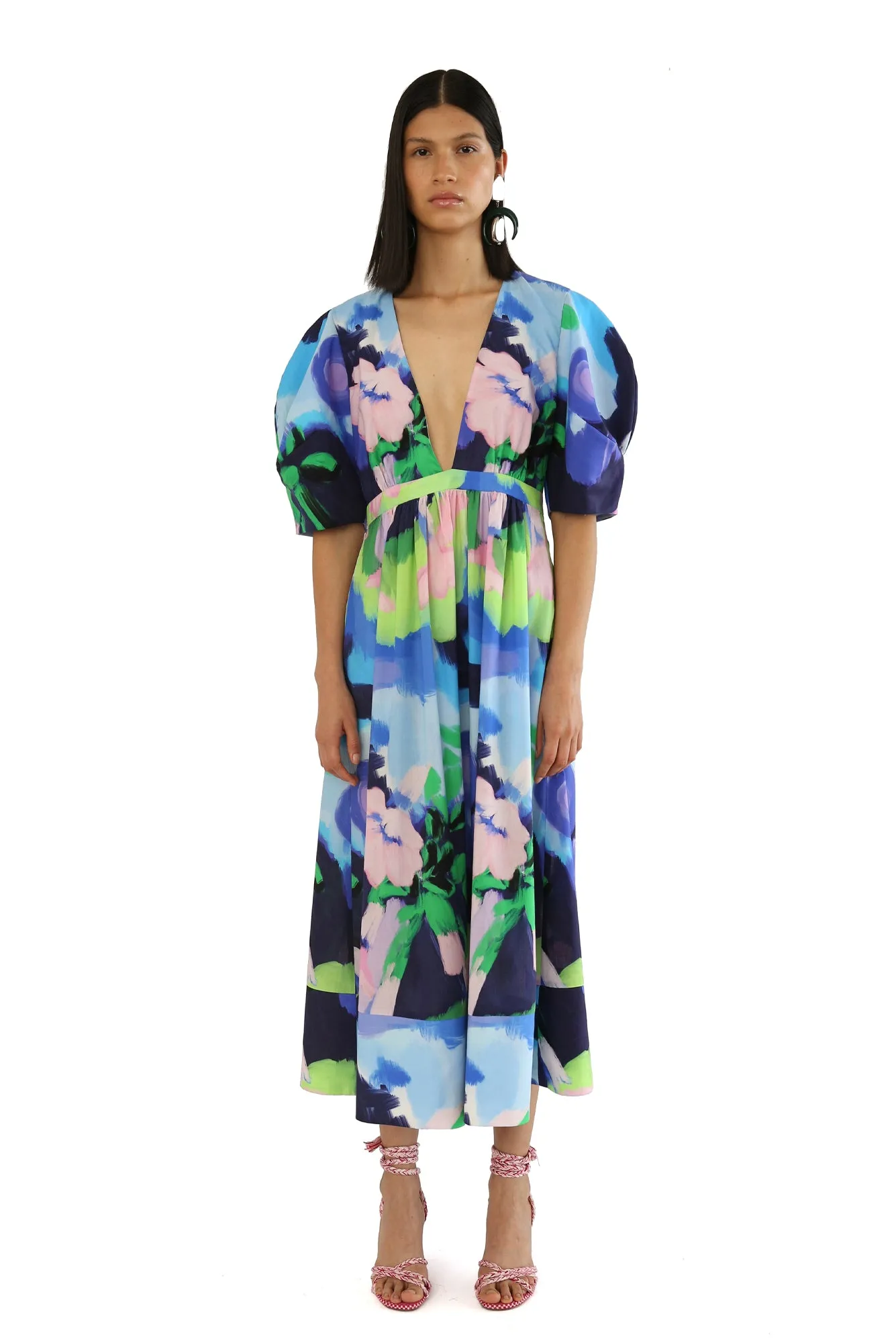 Ita Dress in Oleo Azul Print