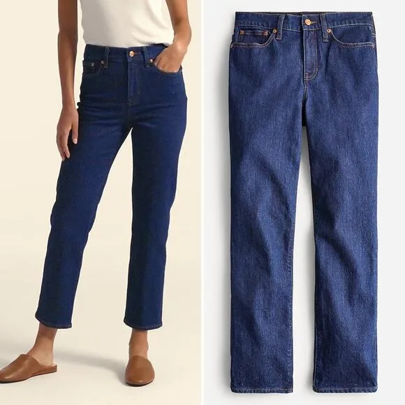 J. Crew High Rise '90s Classic Straight Fit Jean in Rinse Wash Sz 31 Blue Denim