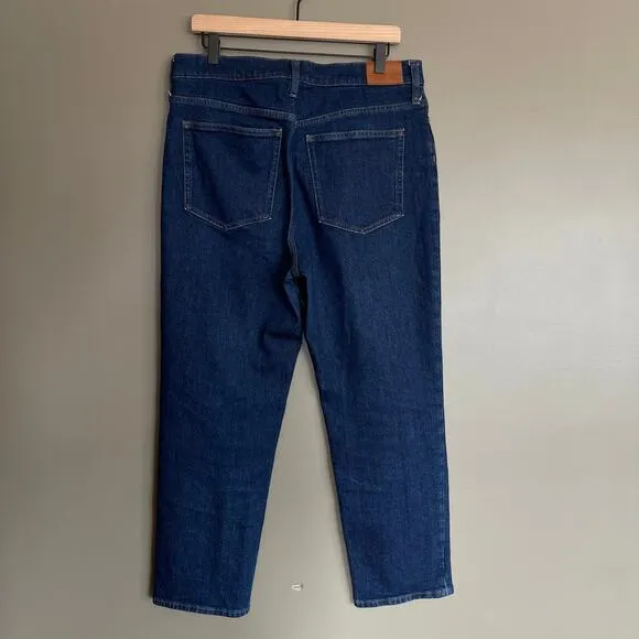 J. Crew High Rise '90s Classic Straight Fit Jean in Rinse Wash Sz 31 Blue Denim