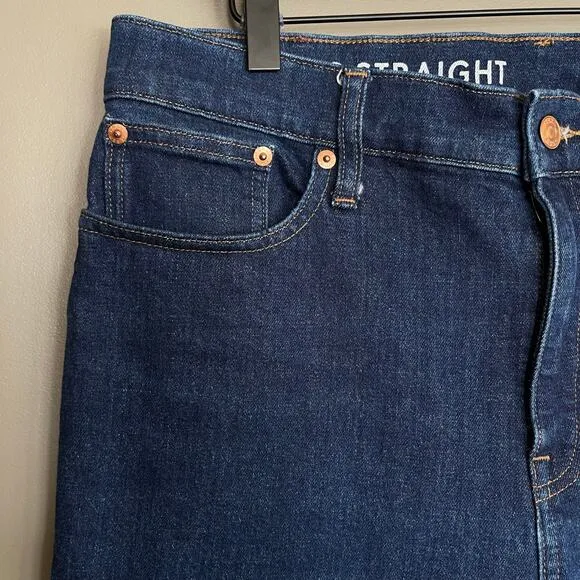 J. Crew High Rise '90s Classic Straight Fit Jean in Rinse Wash Sz 31 Blue Denim