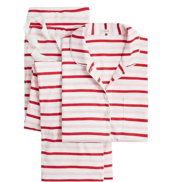 J. Crew Red and White Striped Pajamas