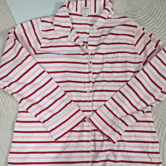 J. Crew Red and White Striped Pajamas