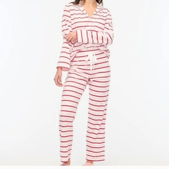 J. Crew Red and White Striped Pajamas