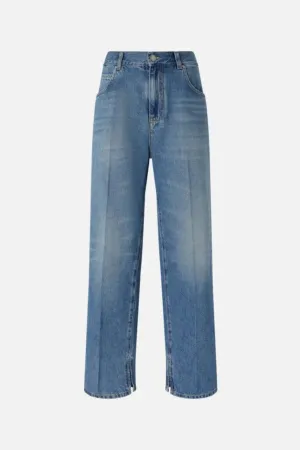 Jeans Baggy con Lavaggio Vintage