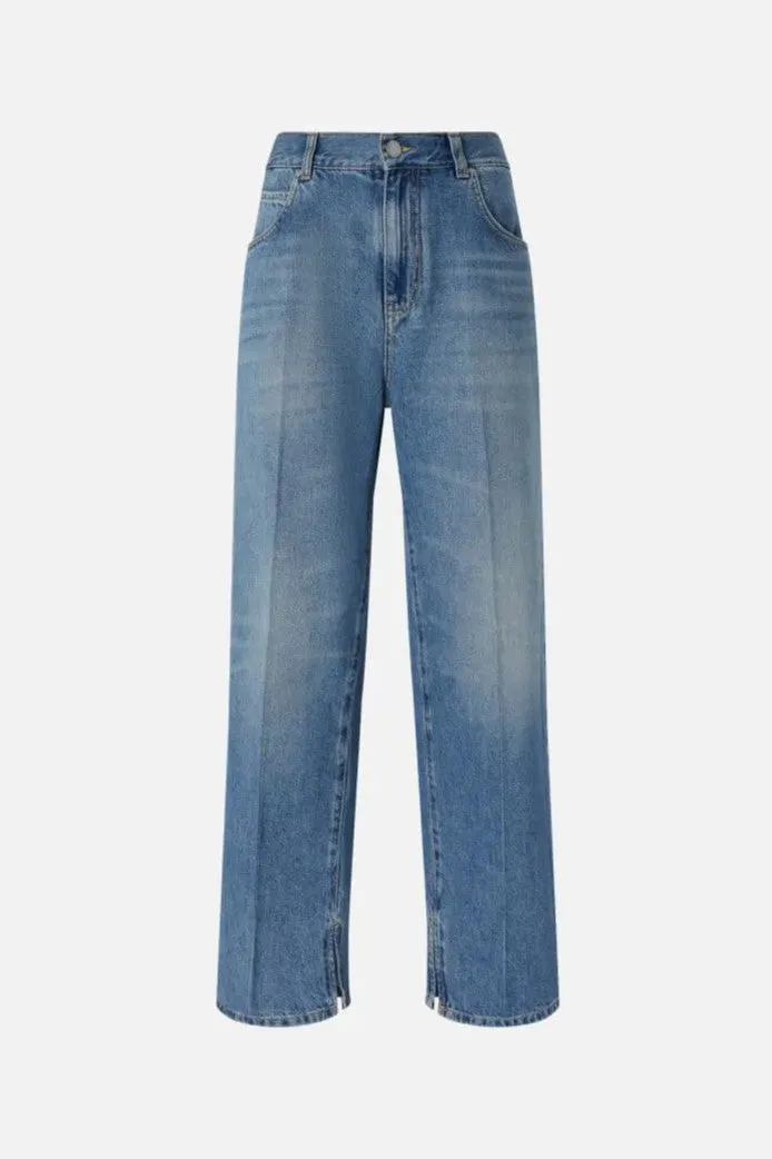 Jeans Baggy con Lavaggio Vintage