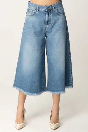Jeans Culotte con Orlo Sfrangiato