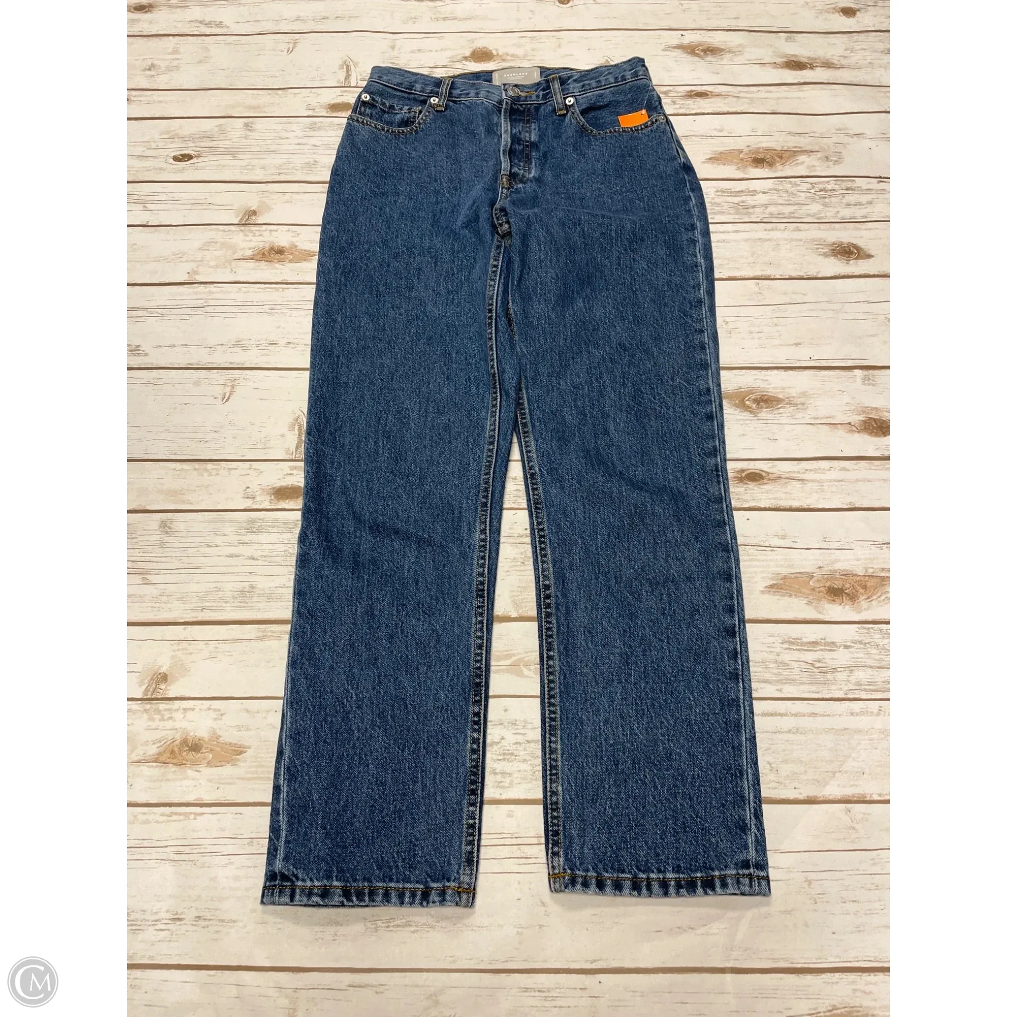 Jeans Straight By Everlane In Blue Denim, Size: 4