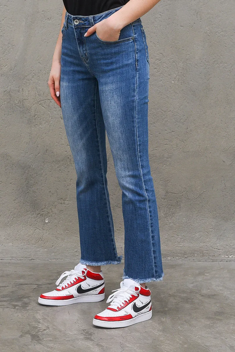 Jeans Trombetta Strappato - Denim