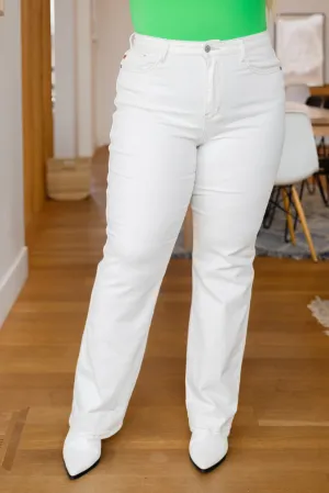 Judy Blue Diana Straight Leg Jeans in White