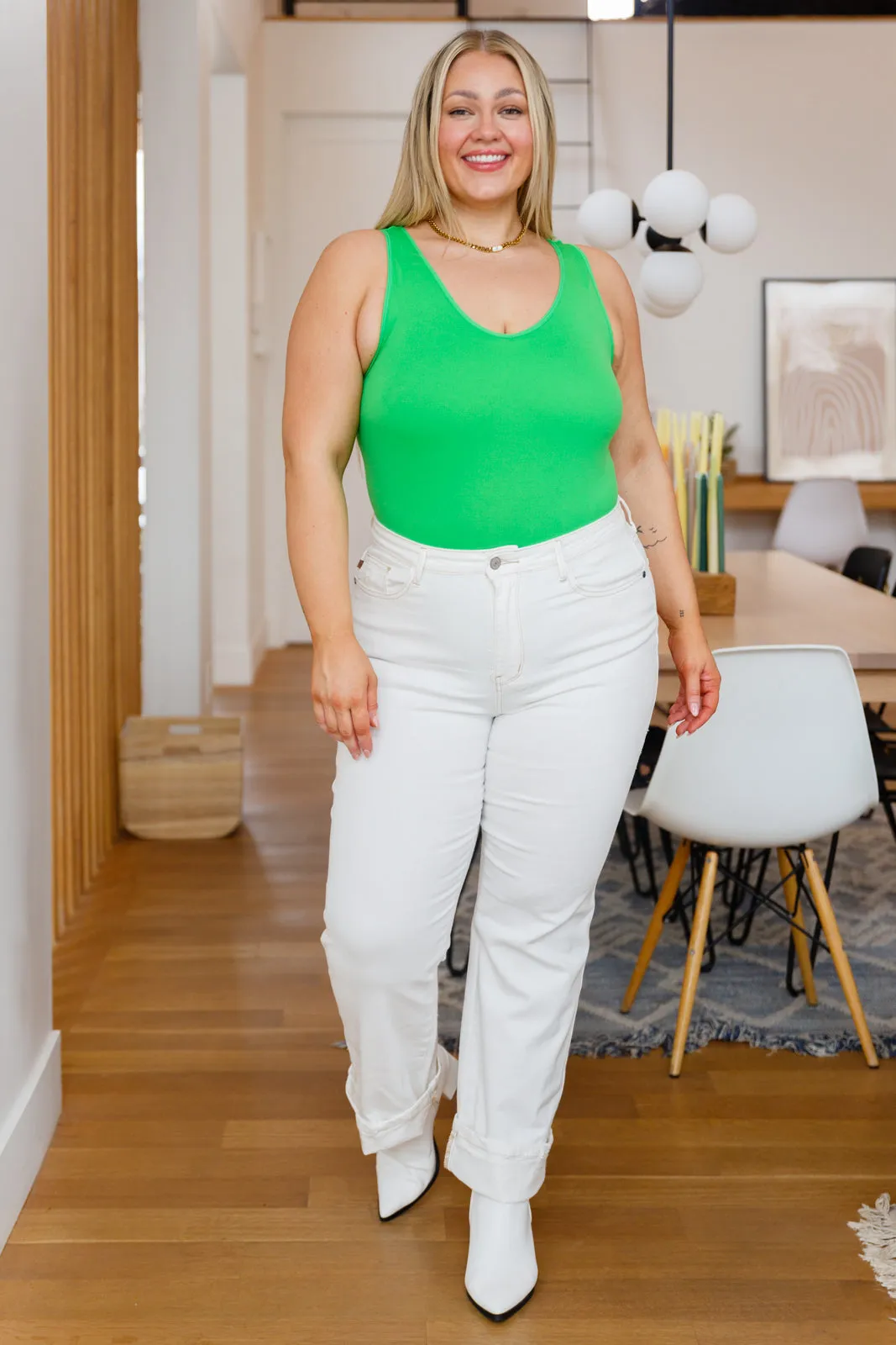 Judy Blue Diana Straight Leg Jeans in White