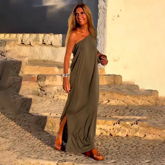 Juna - Unique Diagonal Shoulder Woman's Dress
