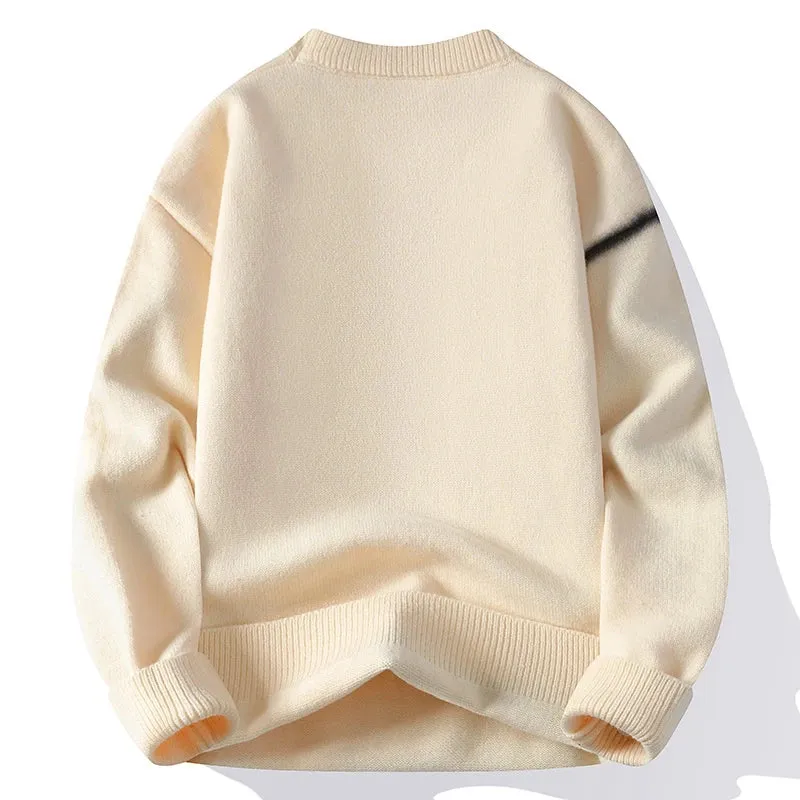 Keep Warm Pull Homme 2024 New Fall Winter Soft Cashmere Sweater Men Top Grade Luxury Mens Sweaters Casual Loose Pullover Men