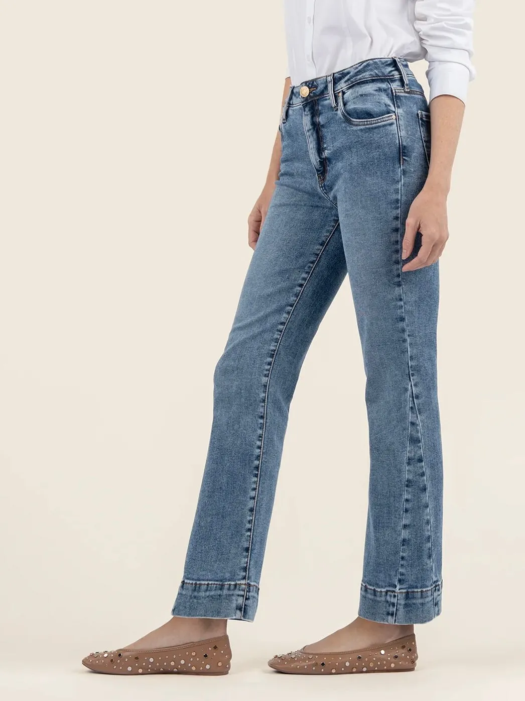 Kelsey High Rise Ankle Flare w/ Wide Hem - DENDM