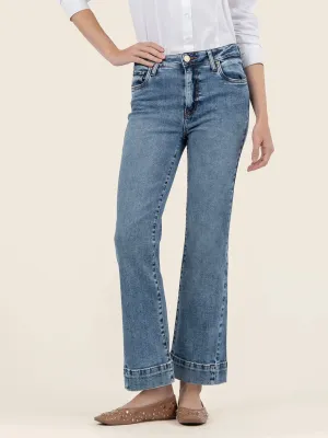 Kelsey High Rise Ankle Flare w/ Wide Hem - DENDM