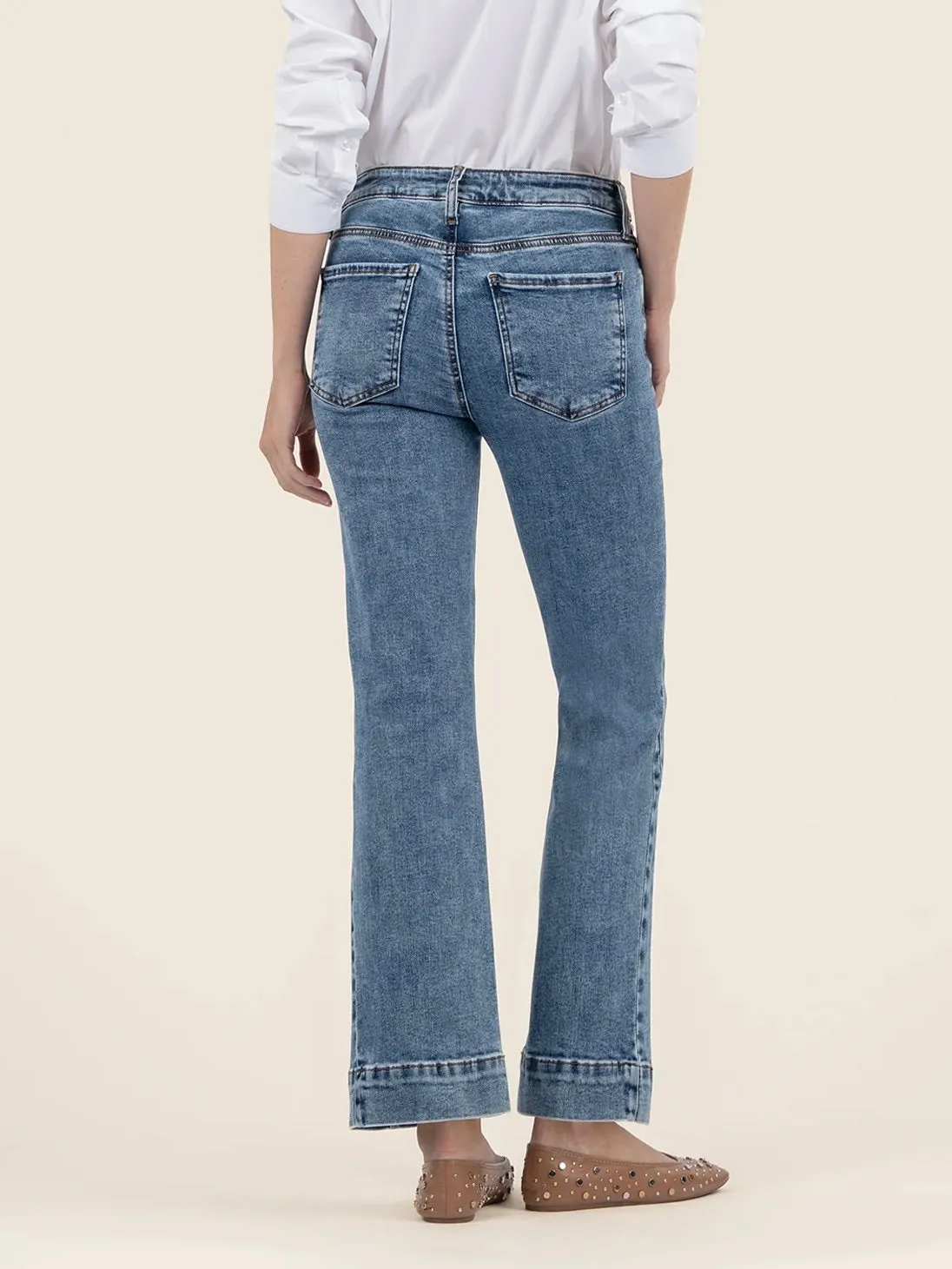 Kelsey High Rise Ankle Flare w/ Wide Hem - DENDM