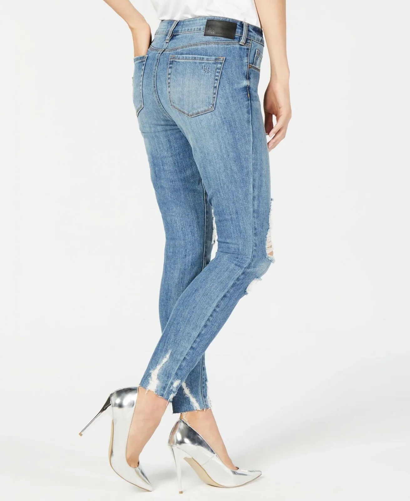 Kendall   Kylie The Ultra Babe Perfect Ripped Mid-Rise Jeans