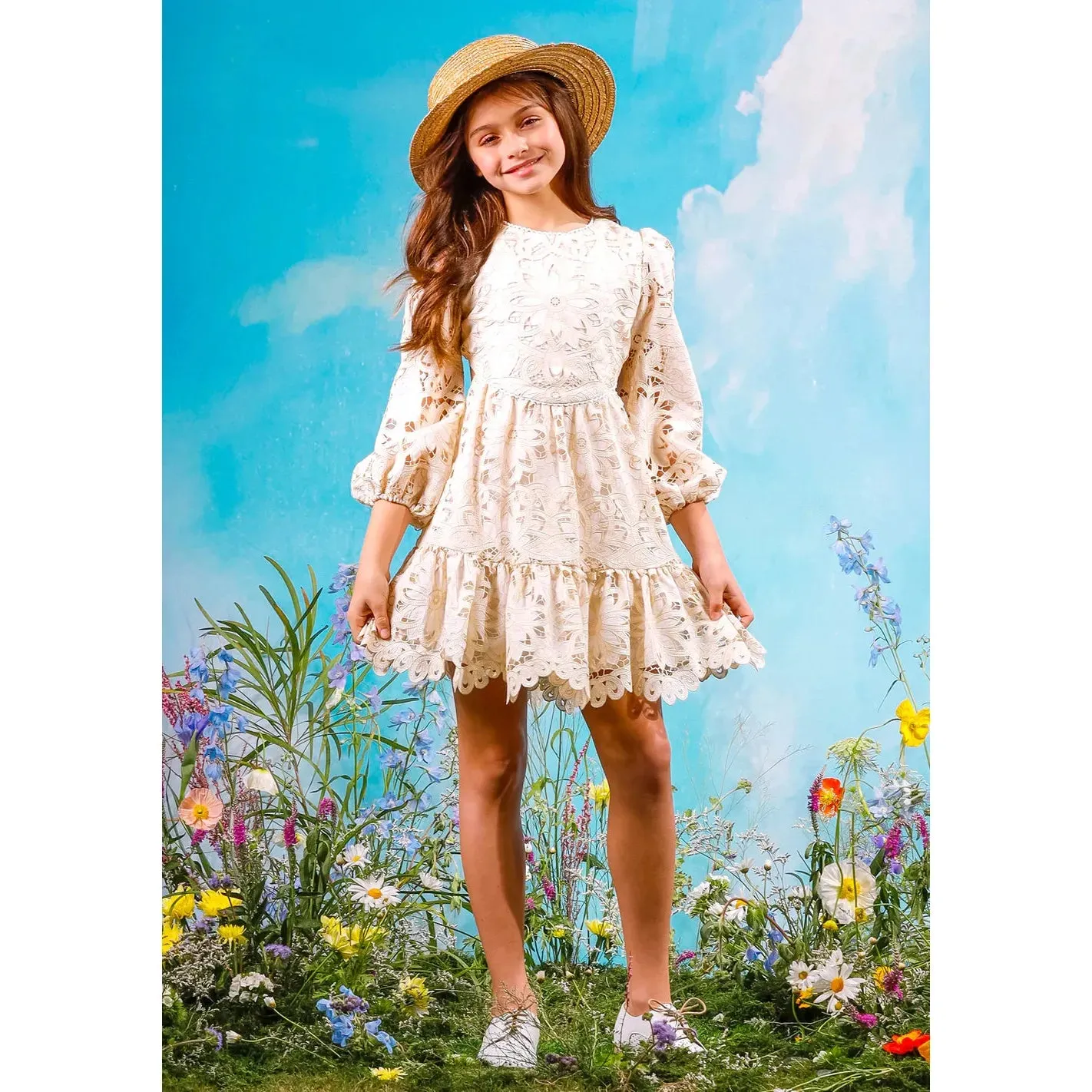 Kiera Embroidered Dress - Ivory