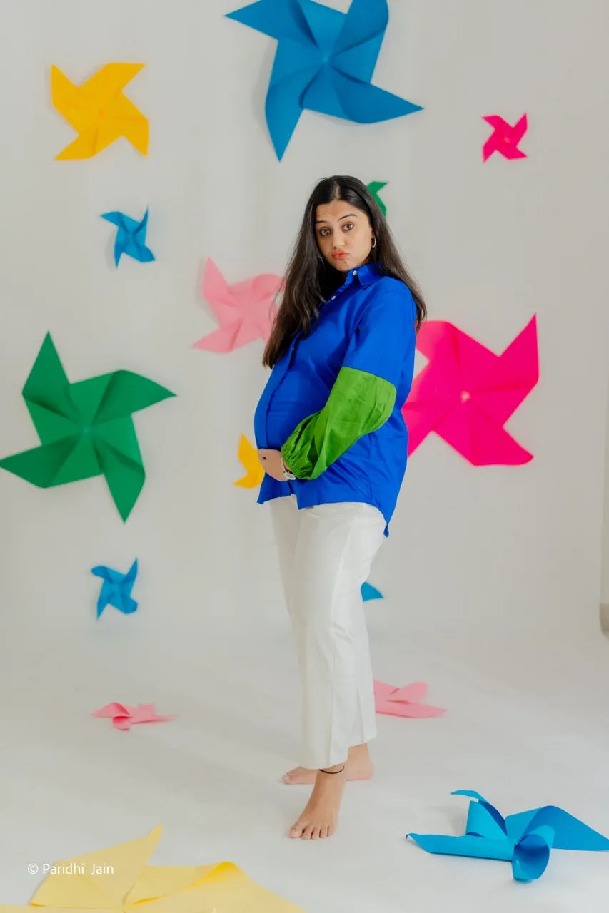 Klingaru Women Clothing - Shirt with Green Sleeve ( Preorder)