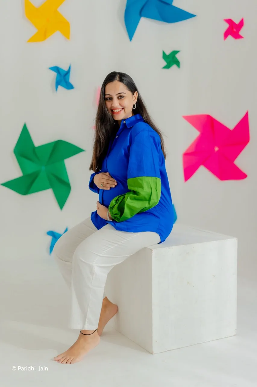 Klingaru Women Clothing - Shirt with Green Sleeve ( Preorder)
