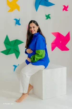 Klingaru Women Clothing - Shirt with Green Sleeve ( Preorder)