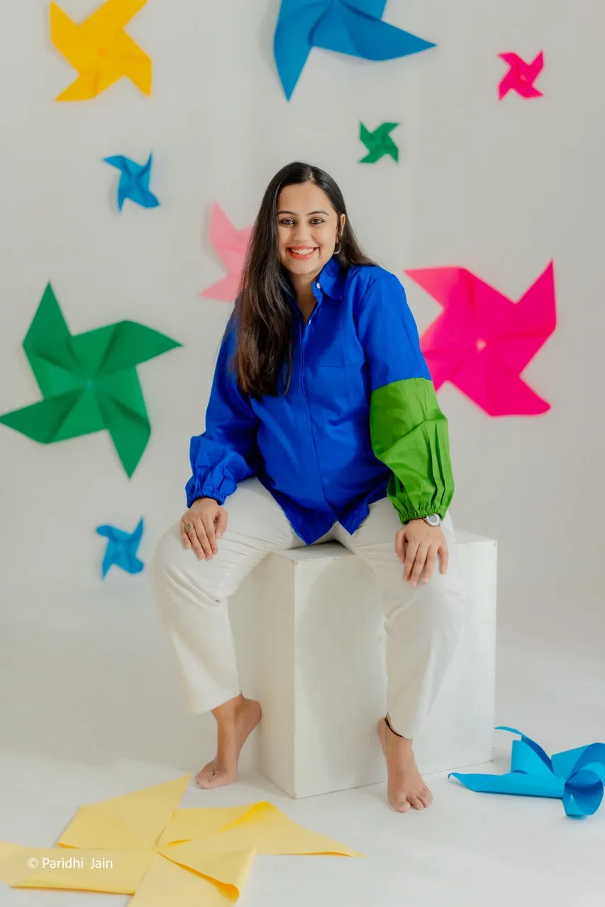 Klingaru Women Clothing - Shirt with Green Sleeve ( Preorder)