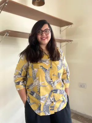 Klingaru Women Shirt - Mustard Cats - PREORDER