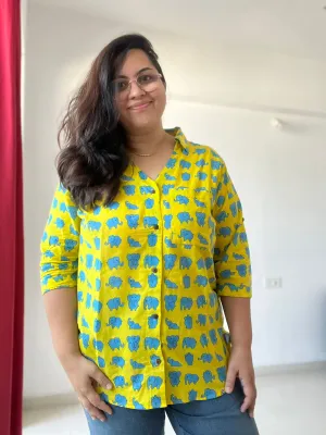 Klingaru Women Shirt - Yellow Blue Ellie - PREORDER
