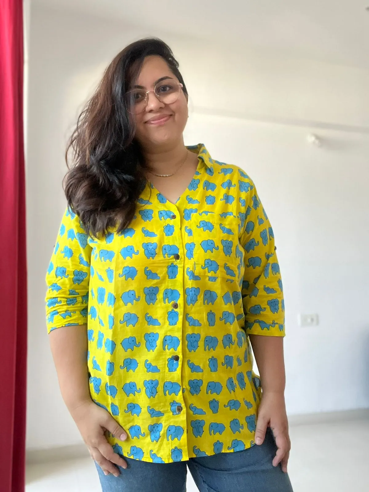 Klingaru Women Shirt - Yellow Blue Ellie - PREORDER