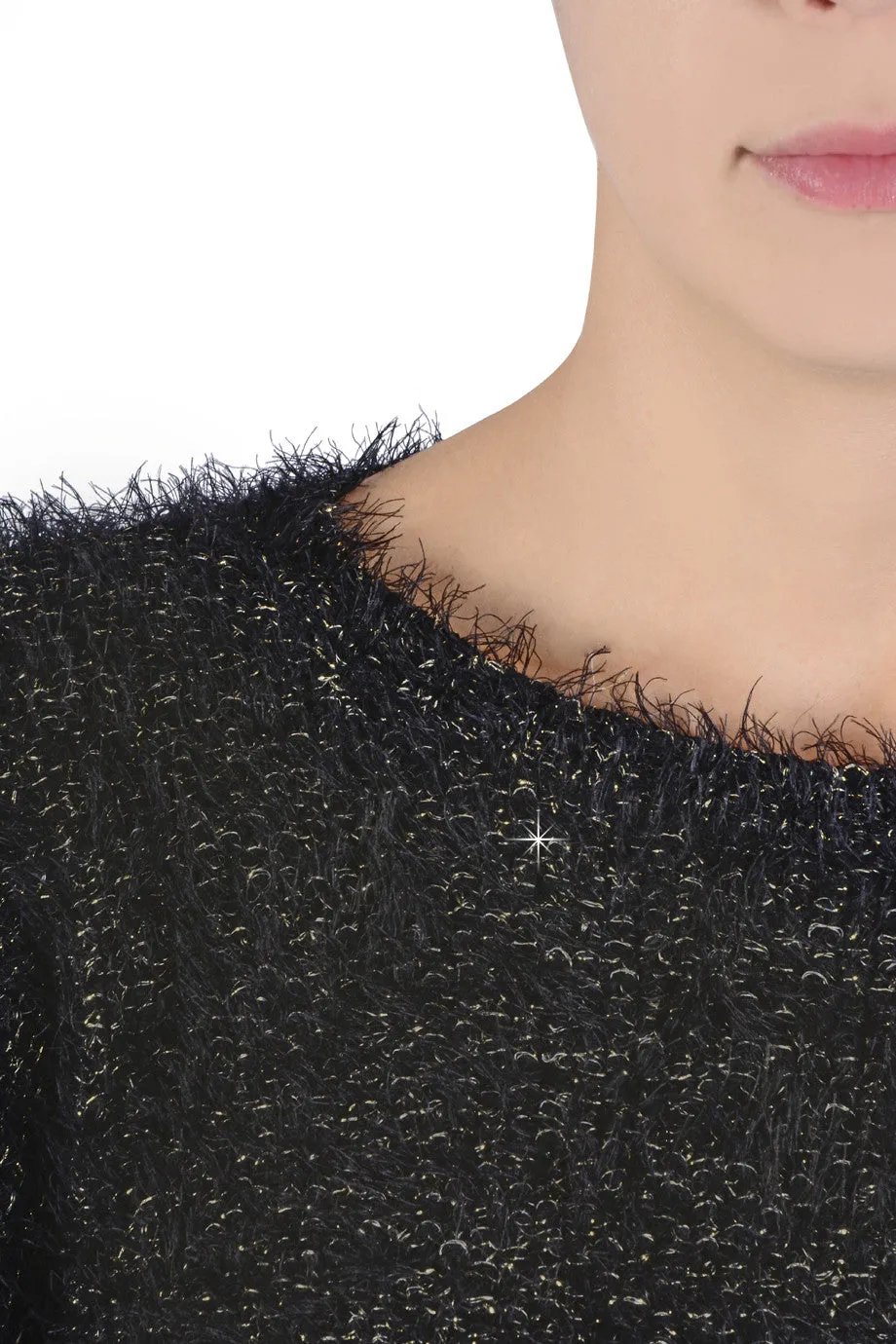 KUDDLES Black Fluffy Jumper