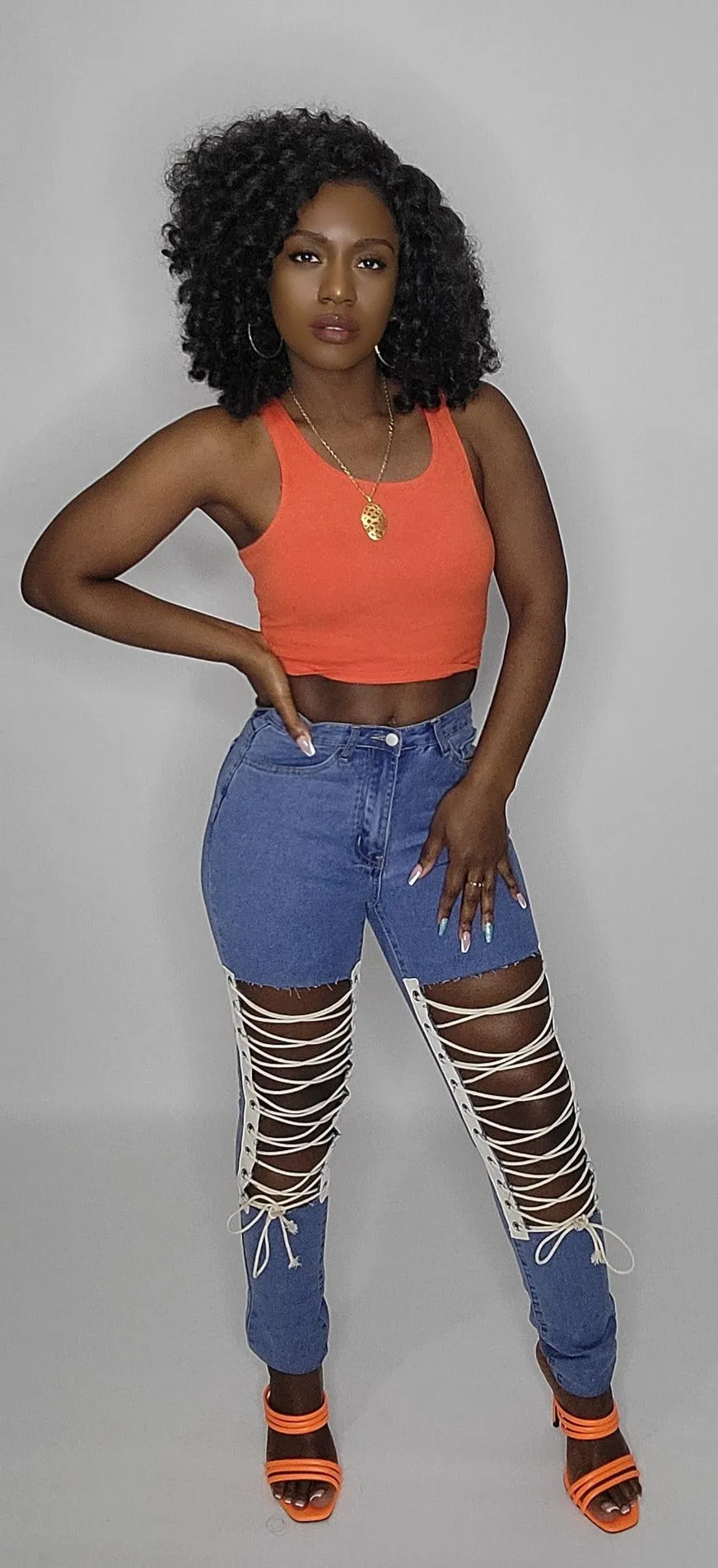 Laced Up Jeans