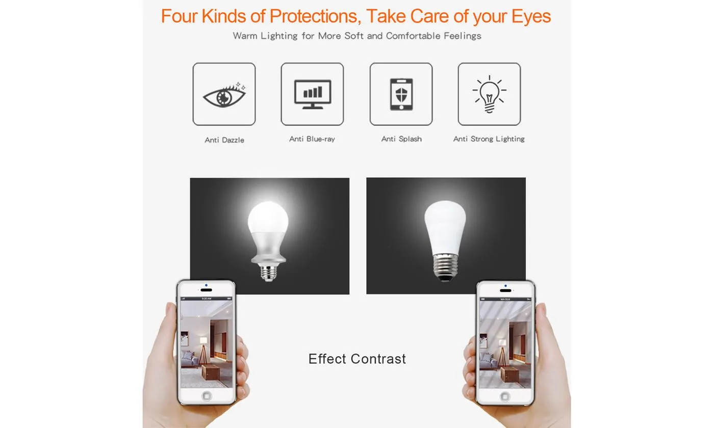 Lamp Light Bulbs Smart LED WiFi Energy-Saving E26/E27/B22/E14
