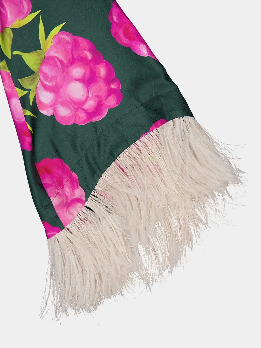 Lampone Feathered Silk Kaftan