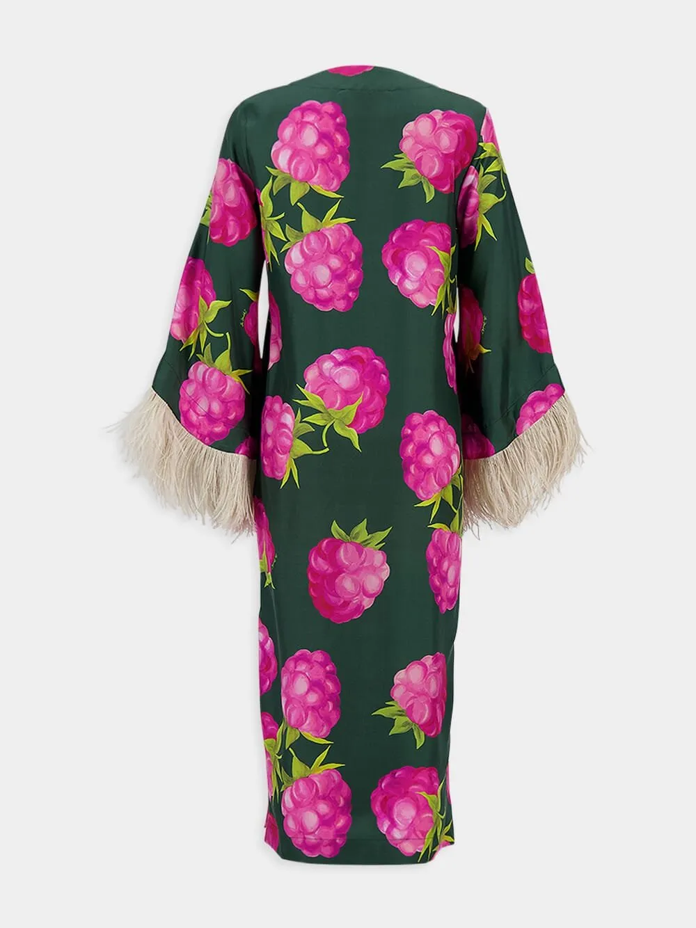 Lampone Feathered Silk Kaftan