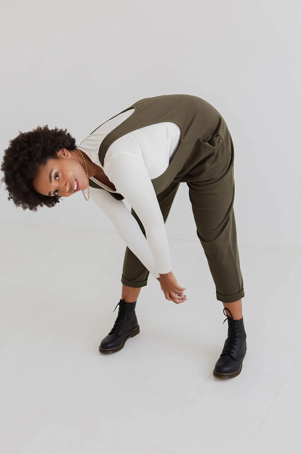 Laura 100% Organic Cotton Jumpsuit - Olive