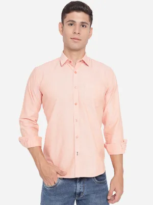 Light Pink Solid Slim Fit Casual Shirt | Greenfibre