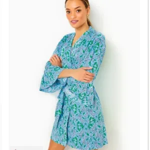 Lilly Pulitzer Robe - Sherona Robe Leapin Leopards XS/XXS