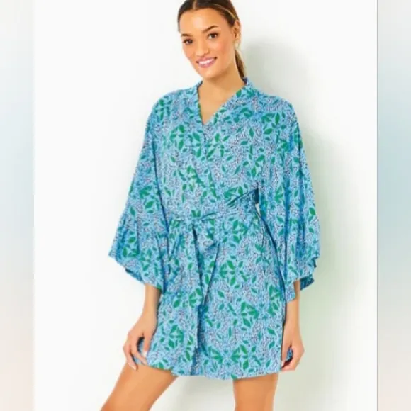 Lilly Pulitzer Robe - Sherona Robe Leapin Leopards XS/XXS