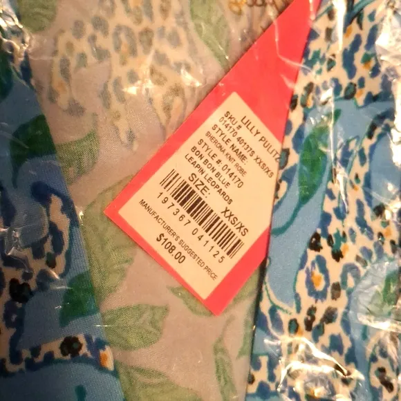 Lilly Pulitzer Robe - Sherona Robe Leapin Leopards XS/XXS