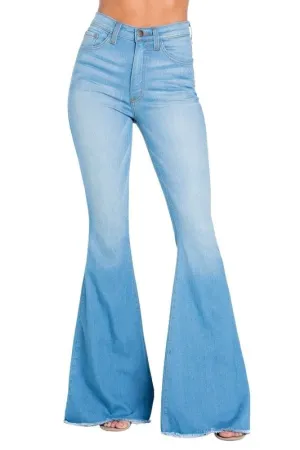 Logan Bell Bottom Jean in Light Wash - Inseam 34"