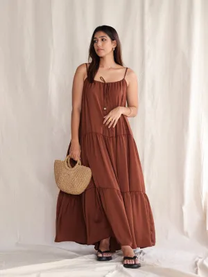 Loose Fit Tunnel Detail Maxi Dress