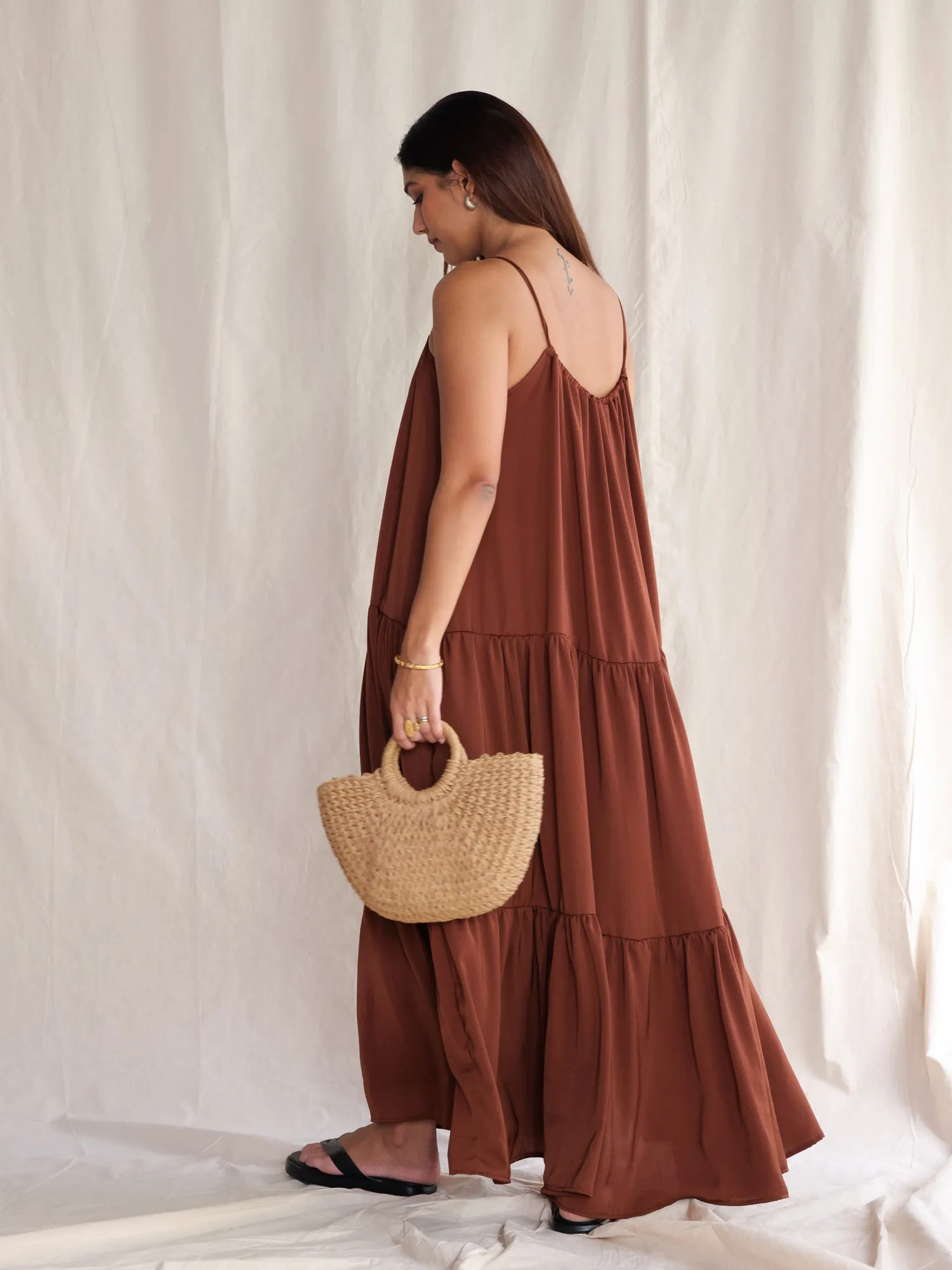 Loose Fit Tunnel Detail Maxi Dress