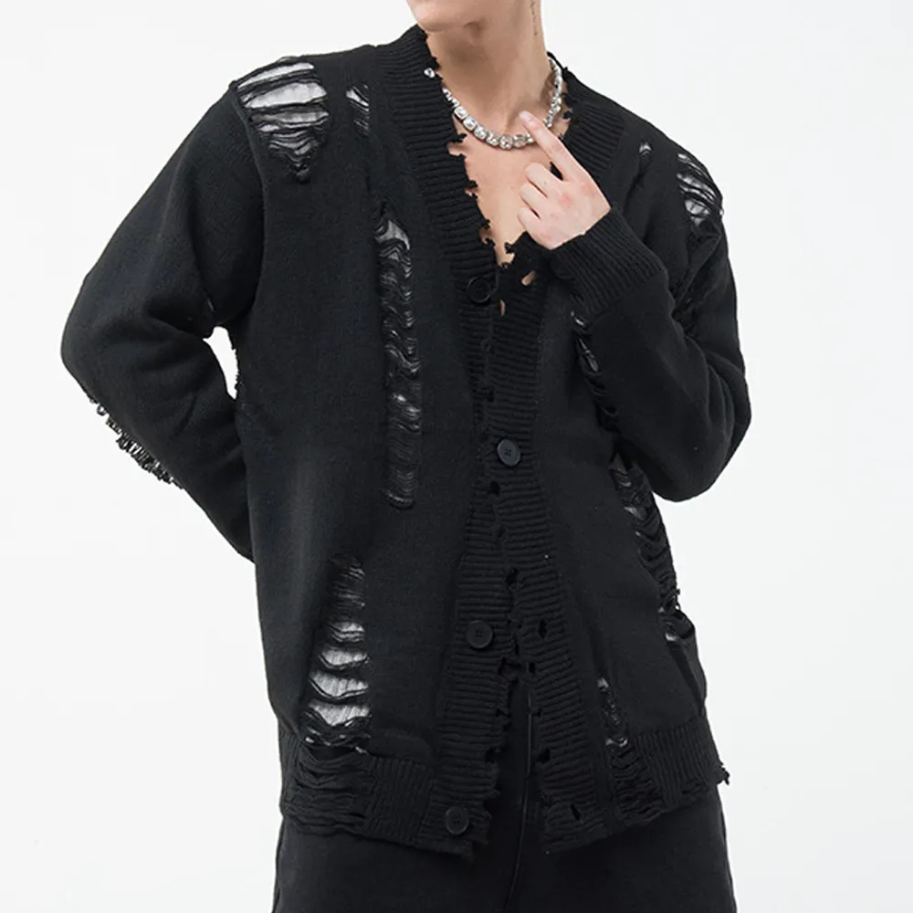 Loose Holes Cardigan Sweater