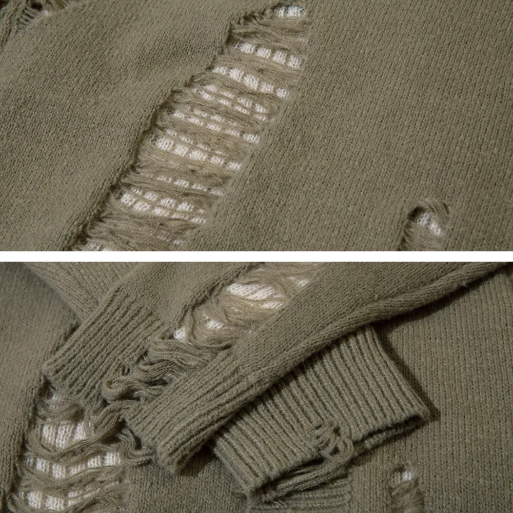 Loose Holes Cardigan Sweater