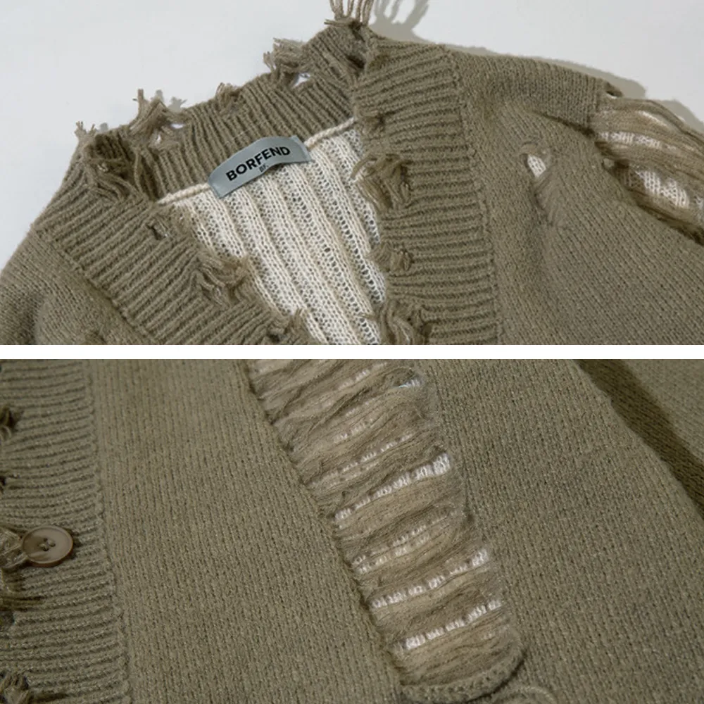 Loose Holes Cardigan Sweater