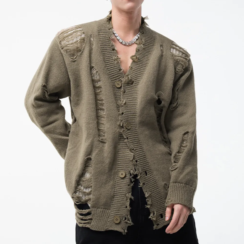 Loose Holes Cardigan Sweater
