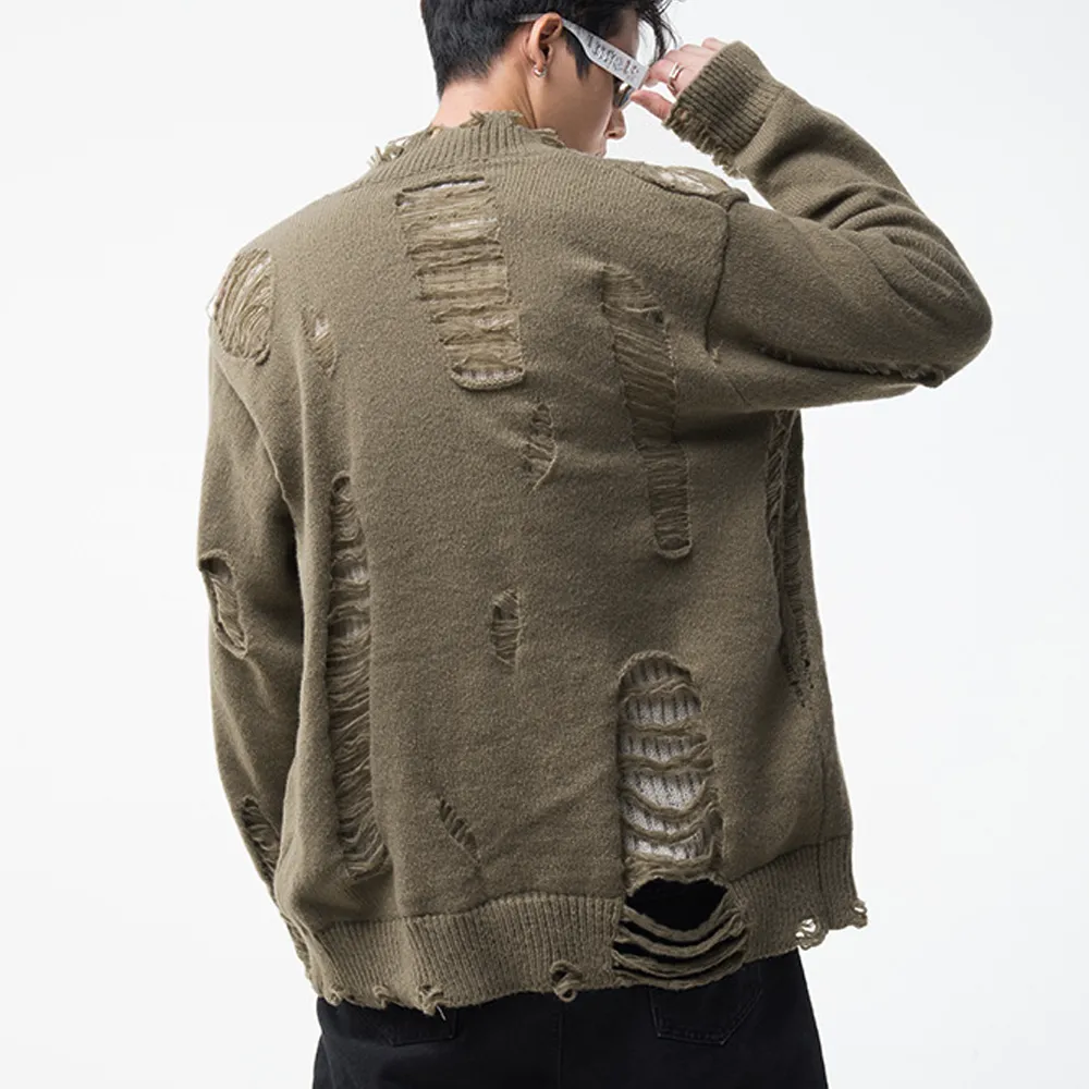 Loose Holes Cardigan Sweater