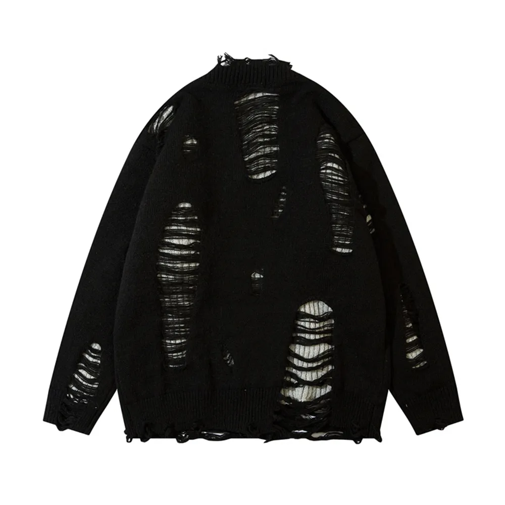 Loose Holes Cardigan Sweater
