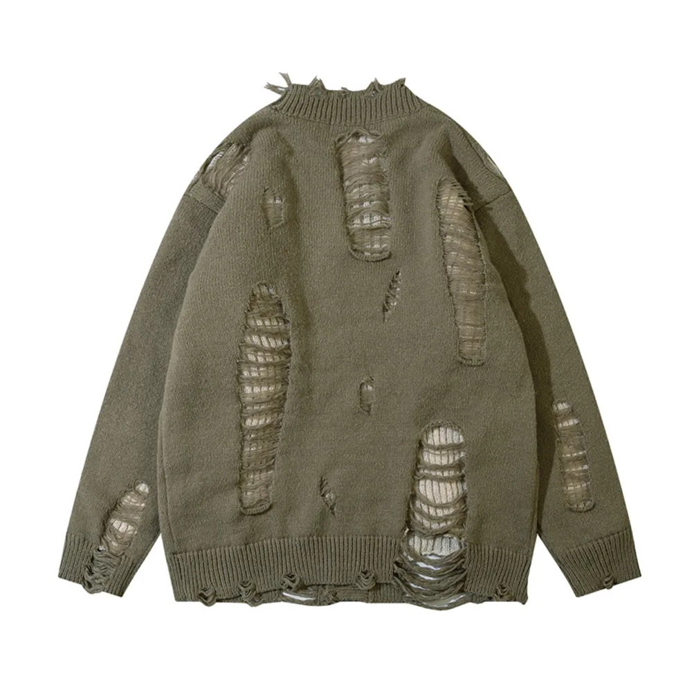Loose Holes Cardigan Sweater