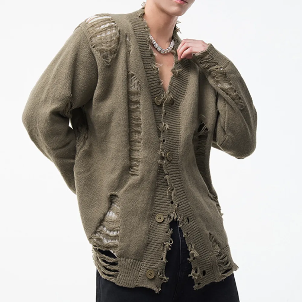 Loose Holes Cardigan Sweater