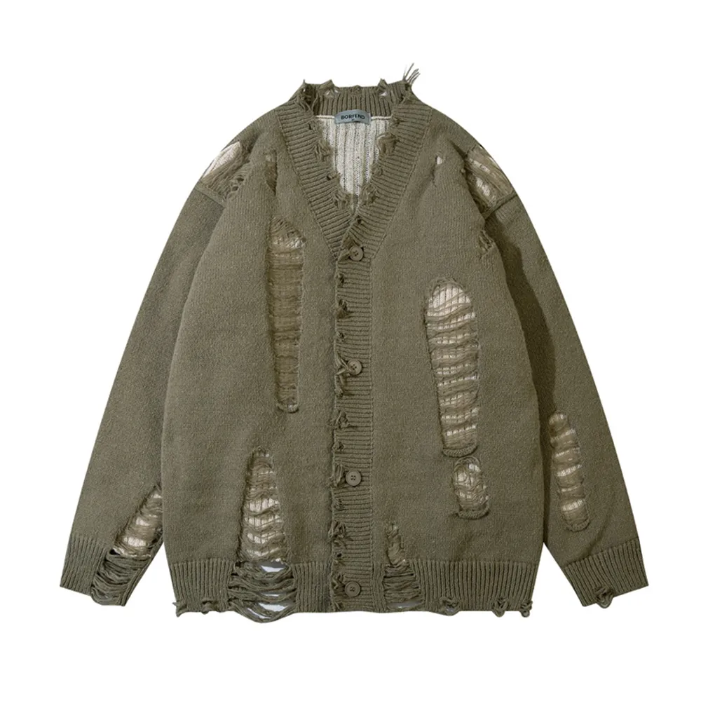 Loose Holes Cardigan Sweater